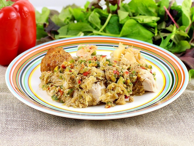 鶏肉の香醋ごまだれ