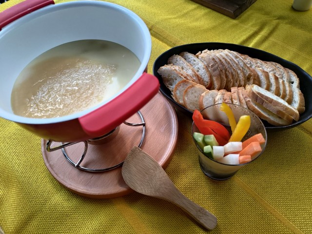 【ルトゥール京都】夕飯のチーズフォンデュ