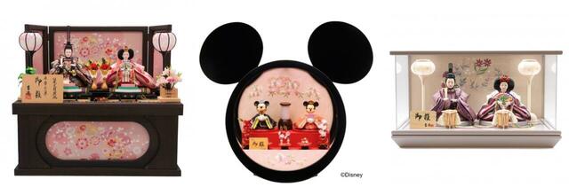 ケース親王飾り「ミッキー＆ミニー丸形ケース」99,999円