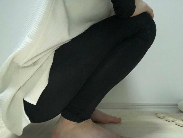 【ワークマン レディースクールシールドネオ冷感レギンス】しゃがんでもキツさは感じない