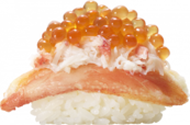 本ずわい蟹とイクラの三段つかみ寿司
