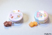 【ドラえもん×ダロワイヨ】「ドラえもん ガトー ショコラ缶」「ドラえもん ガトー ブール缶」各880円／ドラえもんとドラミちゃんを描いた丸缶がかわいい
