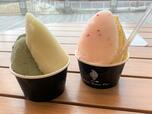 【A-FACTORY】「gelato natura due」の王林・よもぎ（左）、あかね・嶽きみ（右）（各450円）