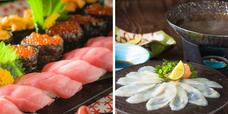 【高級寿司70種(大トロ、いくら、うに含む)】＋【期間限定！ふぐしゃぶ・ぶりしゃぶ】食べ放題