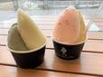 【A-FACTORY】「gelato natura due」の王林・よもぎ（左）、あかね・嶽きみ（右）（各450円）