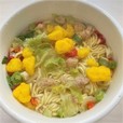 【カルディオリジナル 瀬戸内レモン塩ラーメン】カラフルでオシャレなレモン塩ラーメン