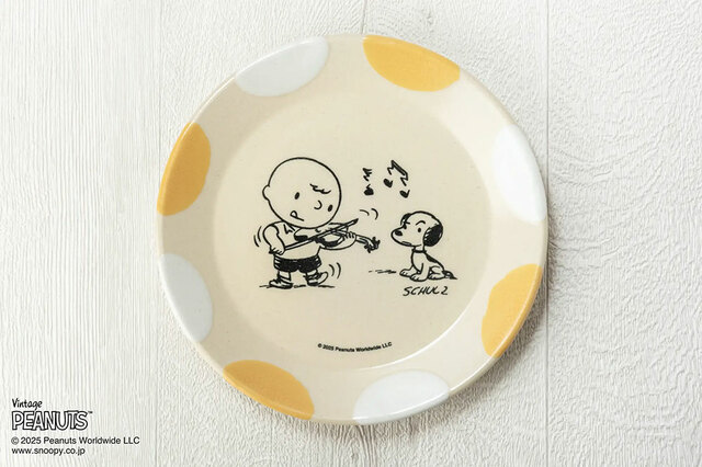MASHICO プレート17cm PEANUTS [Violin] イエロー/ホワイト