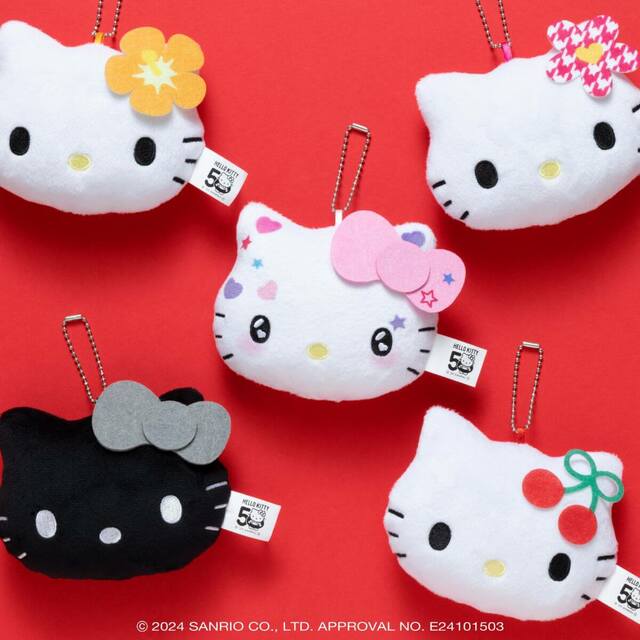 【HELLO KITTY 50th～ハッピーアニバーサリー★～】B賞 フェイスチャーム。タグがキュートです♪