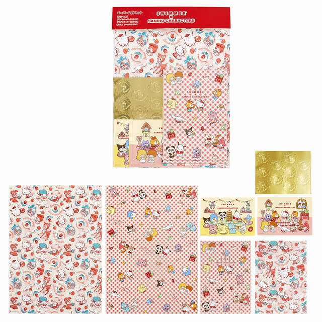 【SWIMMER×サンリオ】「ペーパー&袋セット」1,320円／大サイズはSNSの投稿背景やラッピングに、小サイズはL判サイズ