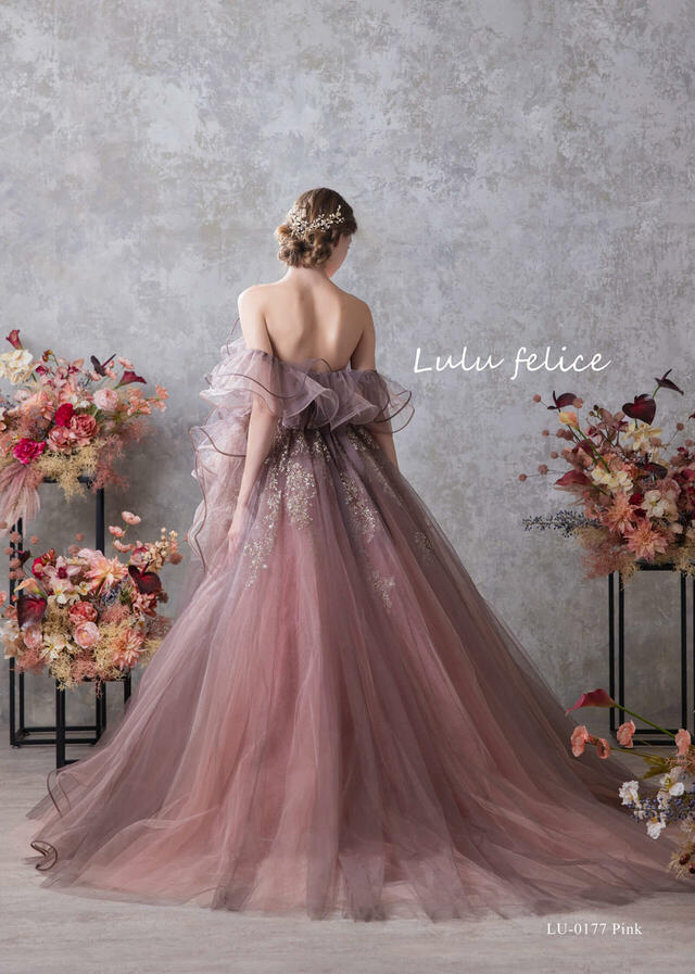 【クラウディア】「Lulu felice（ルル・フェリーチェ）」新作ウェディングドレス｜LU-0177_Pink