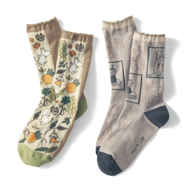 クルー丈ソックス［２柄セット］ 「ムーミン」｜￥1,290 （税込）