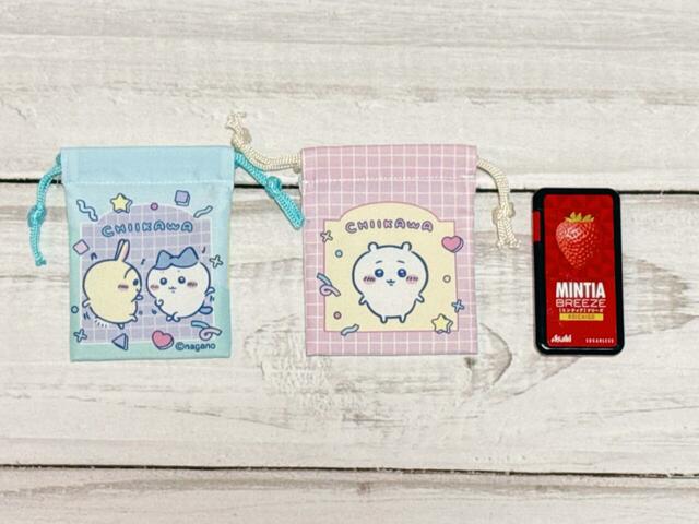 【ちいかわ DAISO限定デザイン】「プチ巾着 ちいかわ」サイズは(約)縦12×横9.5cm