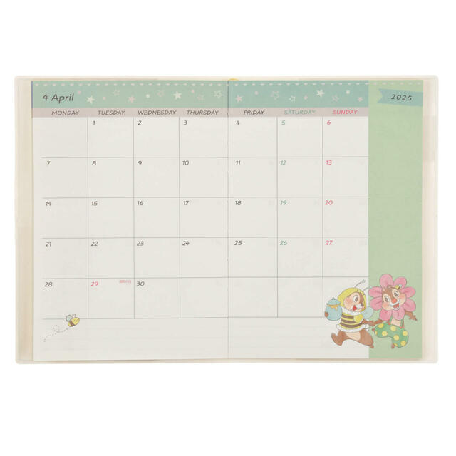 チップ＆デール 手帳・スケジュール帳 B6 Calendar＆Organizer 2025 1,500円