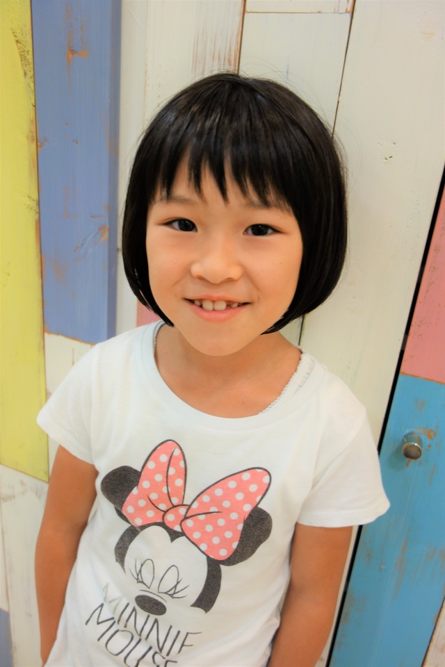 「前下がりキュートボブ」©KID'S HAIR DESIGN CHOKKIN'S
