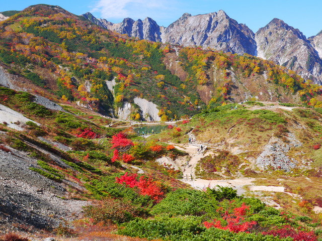紅葉の八方池 ※9月下旬〜10月初旬頃の景色