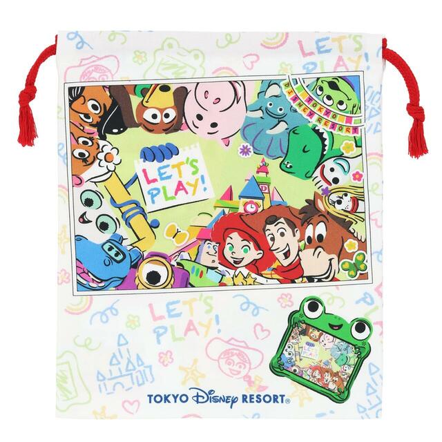 きんちゃく 950円|東京ディズニーリゾート「ファンタイム・ウイズ・トイ・ストーリー5」グッズ|販売店舗:東京ディズニーランド「グランドエンポーリアム」、東京ディズニーシー「エンポーリオ」|発売日:2026年7月1日(水)