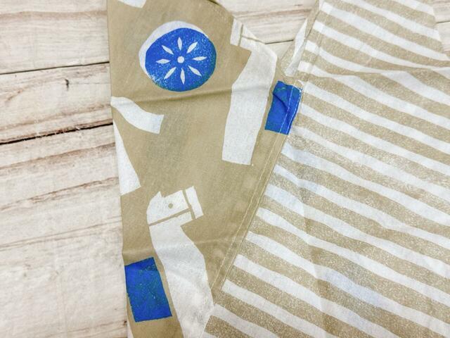 【カルディ 食品福袋／もへじ 手ぬぐいエコバッグ（午）】カルディの和食材ブランド「もへじ」の手ぬぐいが用いられたエコバッグ