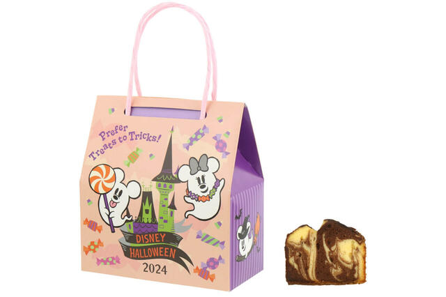 パウンドケーキ 1,200円｜東京ディズニーリゾート「ディズニー・ハロウィーン」スペシャルグッズ｜販売店舗：東京ディズニーランド「ワールドバザール・コンフェクショナリー」、東京ディズニーシー「ヴァレンティーナズ・スウィート」｜発売日：2024年9月19日（木）
