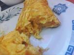 【日高屋 朝定食】重ねられた玉子の層が愛おしい