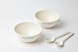 GLOW×DEAN ＆ DELUCA「ボウル2個＆スプーン2本セット＜ホワイト＞」