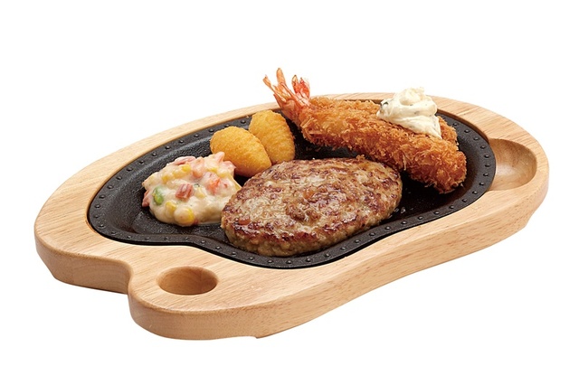 エビフライ＆ハンバーグステーキ