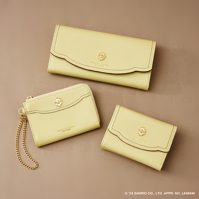 フラグメントケース　¥17,600、折財布　¥23,100、長財布　¥25,300【Samantha Thavasa Petit Choice「ポムポムプリン」コレクション】