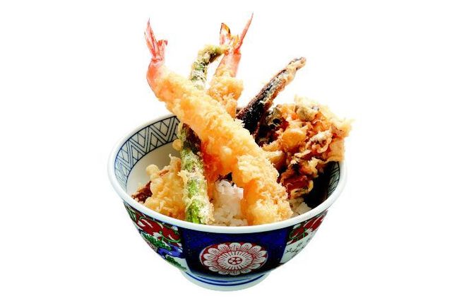 特大海老と秋の味覚天丼 