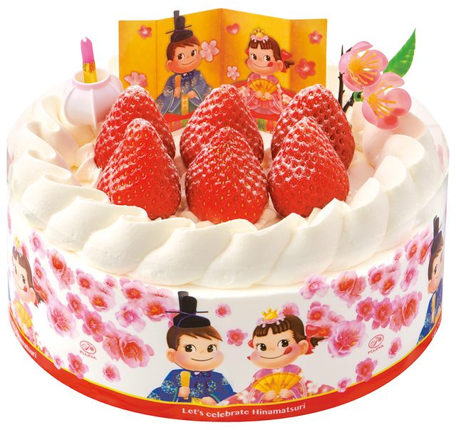 ひなまつり 苺のショートケーキ　価格：SS（2～3人用）￥2,700、S（4～5人用）￥3,500、M（6～7人用）￥4,300　※すべて税込