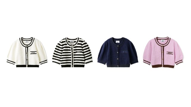 【LILY BROWN×MARY QUANT】クロップドニットカーディガン　￥13,970 / WHT, BORDER,NVY,PNK（限定カラー）