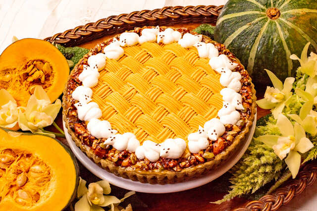 【キル フェ ボン「オバケクリームとパンプキンのタルト」】カボチャづくしのハロウィン限定のタルト