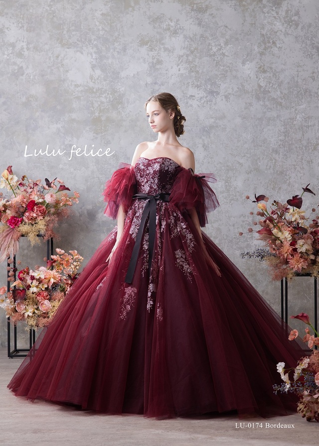 【クラウディア】「Lulu felice（ルル・フェリーチェ）」新作ウェディングドレス｜LU-0174_Bordeaux