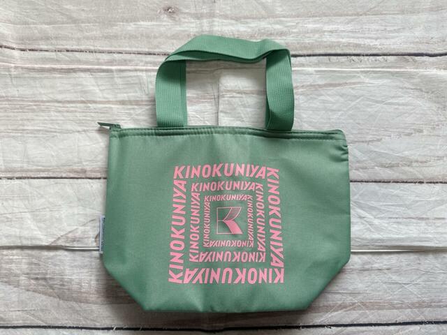 珍しいグリーン×ピンクのランチトートバッグ！