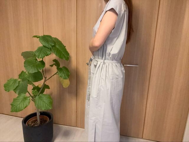 【Uniqlo U コットンシャツワンピース/ノースリーブ】暑い日はこのワンピース一枚だけでコーディネートが完成！