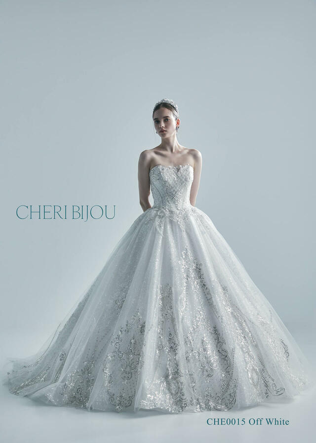 【クラウディア】CHERI BIJOU(シェリービジュー)新作ウェディングドレス｜CHE0015_OffWhite