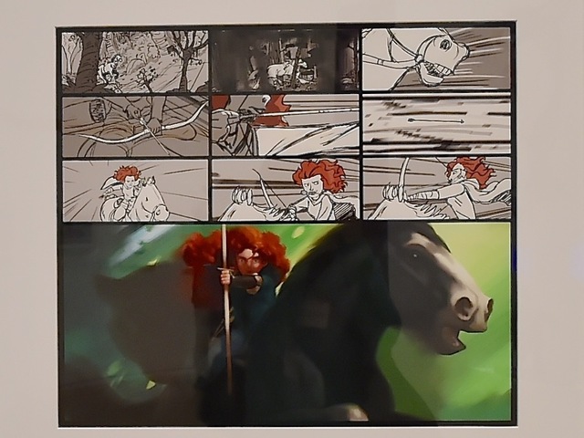 カラースクリプト：スティーブ・ピルチャー／ストーリーボード：エマ・コーツ、ブライアン・ラーセン≪カラースクリプト／ストーリーボード：メリダのオープニングシーン≫