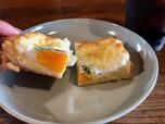 【PRONTO モーニングメニュー　あさごぱんハーフ】卵とチーズがたっぷり乗ってて美味しい