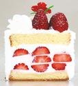 「母のバースデイ 苺たっぷりショートケーキ」の断面 5月14日(日)の1日限定発売 税込2,500円
