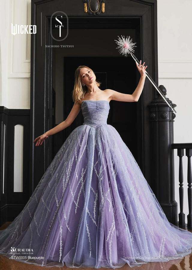 【クラウディア】『ウィキッド』新作ウェディングドレス「WICKED｜SACHIKO TSUTSUI」STW0005_Bluepurple