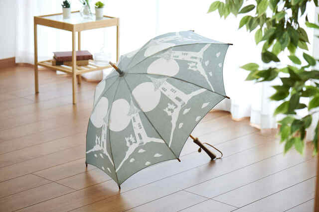 【MOOMIN GINZA SELECTION】〈breezyblue〉 バイカラー捺染パラソル(長傘)　27,500円