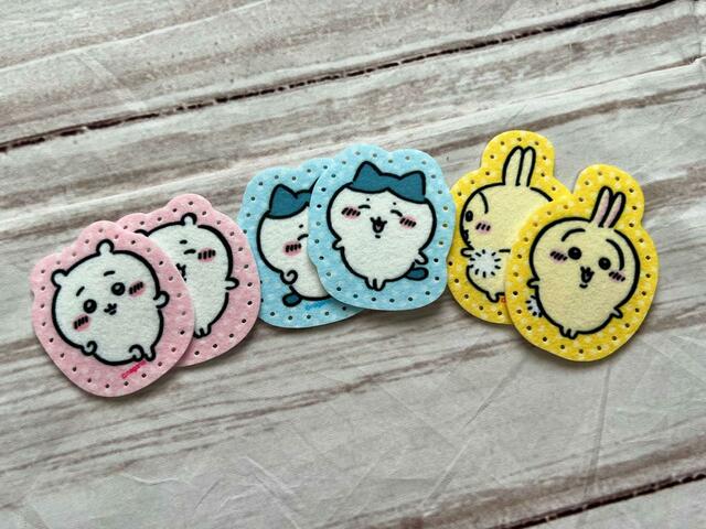 ちいかわ、ハチワレ、うさぎのフェルト6枚