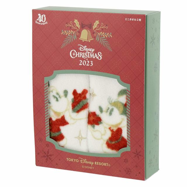 ミニタオルセット〈今治タオル〉 1,900円|「ディズニー・クリスマス」スペシャルグッズ|東京ディズニーリゾート40周年“ドリームゴーラウンド”|発売日:2023年11月7日(火)|販売店舗:東京ディズニーランド「ディズニー&カンパニー」、東京ディズニーシー「ヴァレンティーナズ・スウィート」