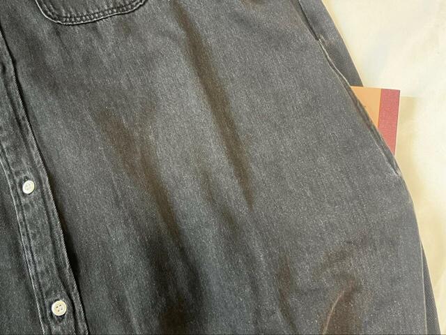 【AMERICAN HOLIC デニムワンピース】A6サイズがすっぽり入るポケットも