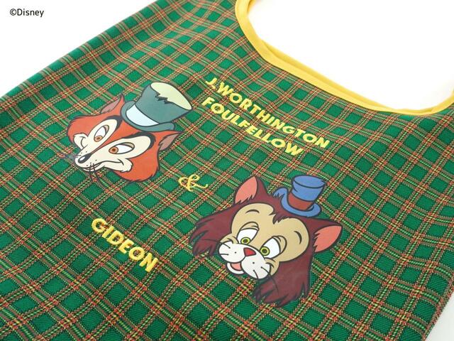 ミニエコバッグ 2,750円|『ピノキオ』ギデオン&ファウルフェロー|キデイランド猫の日ディズニーグッズ