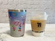 セブンカフェのアイスカフェラテレギュラーと並べてみました！【Disney 100 CUP COFFEE TUMBLER BOOK DISNEY FRIENDS】
