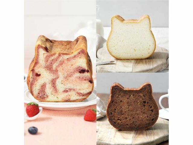 ねこねこ食パン（Mixベリー クリームチーズ＆プレーン＆チョコ）