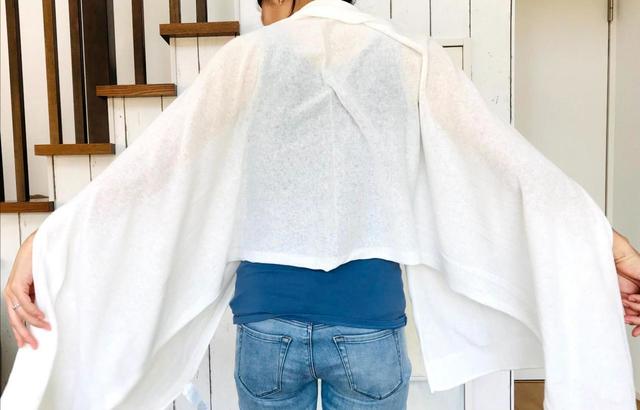 【無印良品　手通しケープストール】透け感ある生地で通気性も抜群！