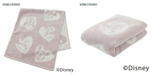 フェイスタオル 877.80円、コンパクトバスタオル 1,628円｜イオン HÓME CÓORDY ディズニーデザインアイテム