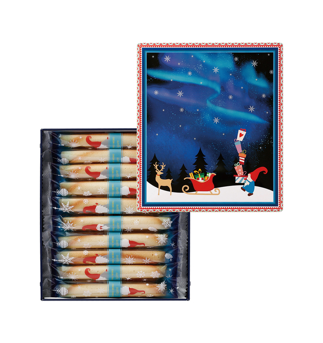 「シガール クリスマスデザイン」＜価格：1,890円（税込）＞【ヨックモックの「クリスマス コレクション2024」発売！今年はスウェーデンの妖精が描かれた「トムテシリーズ」が新登場！】　