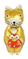 【アジアンインテリア雑貨 腰かけアニマルズ2】金のねこ