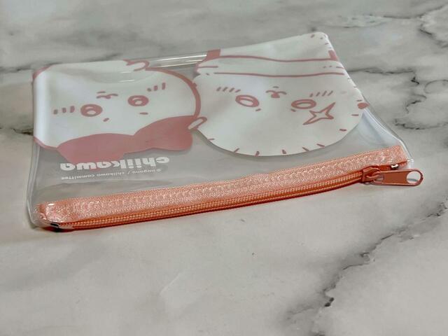 【100円ちいかわ雑貨】ファスナーはコーラルピンク♪